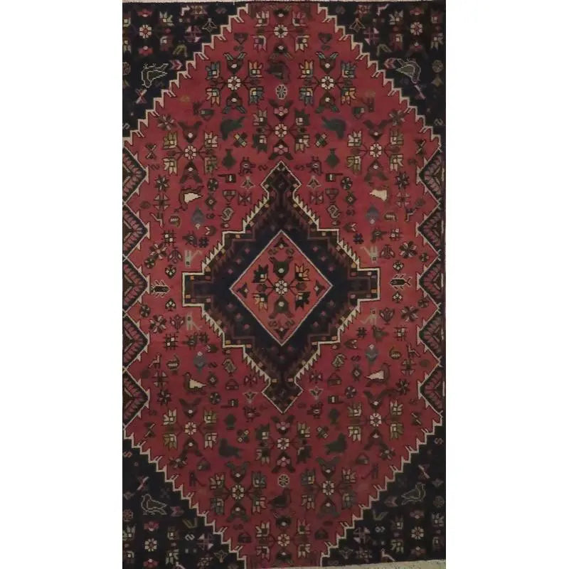 One Of The Kind Hand-Knotted Persian Wool Rug _ Luxurious Vintage Design, 11'2" x 6'11", Artisan Crafted